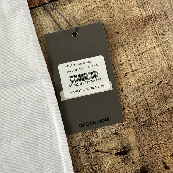 G/fore G4 Womens Golf Top T-shirt Size S White Felt Logo Fore - Picture 3 of 8